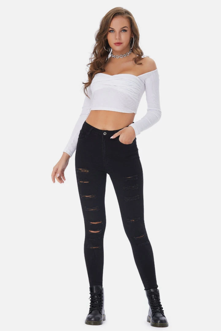 Black Tower Apparel Distressed Skinny Black Jeans 7 Black Tower Apparel Distressed Skinny Black Jeans