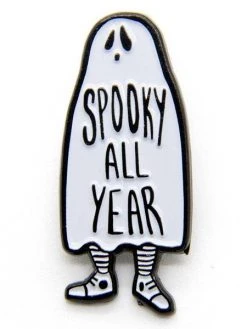 Ectogasm Spooky All Year Ghost Enamel Pin For Halloween