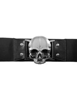 Kreepsville666 KREEPSVILLE 666 Elastic Waist Belt Skull Black