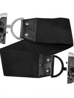 Kreepsville666 KREEPSVILLE 666 Elastic Waist Belt Skull Black