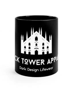 Black Tower Apparel Black Mug 11oz (White Logo)
