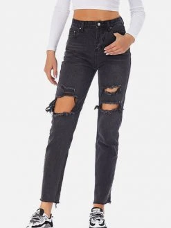 Black Tower Apparel Destroyed Slim Black Jeans