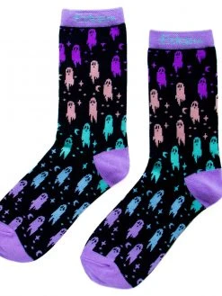 Ectogasm Spooky Rainbow Ghost Unisex Crew Socks