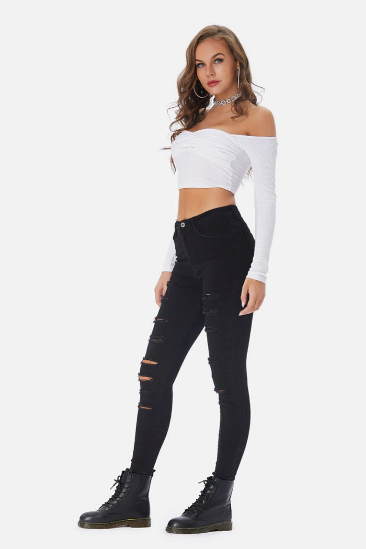 Black Tower Apparel Distressed Skinny Black Jeans 5 Black Tower Apparel Distressed Skinny Black Jeans