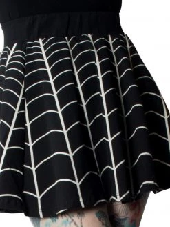 Kreepsville666 Spiderweb White Skater Skirt