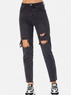 Black Tower Apparel Destroyed Slim Black Jeans