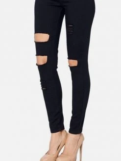 Black Tower Apparel High-Rise Destroyed Jeans