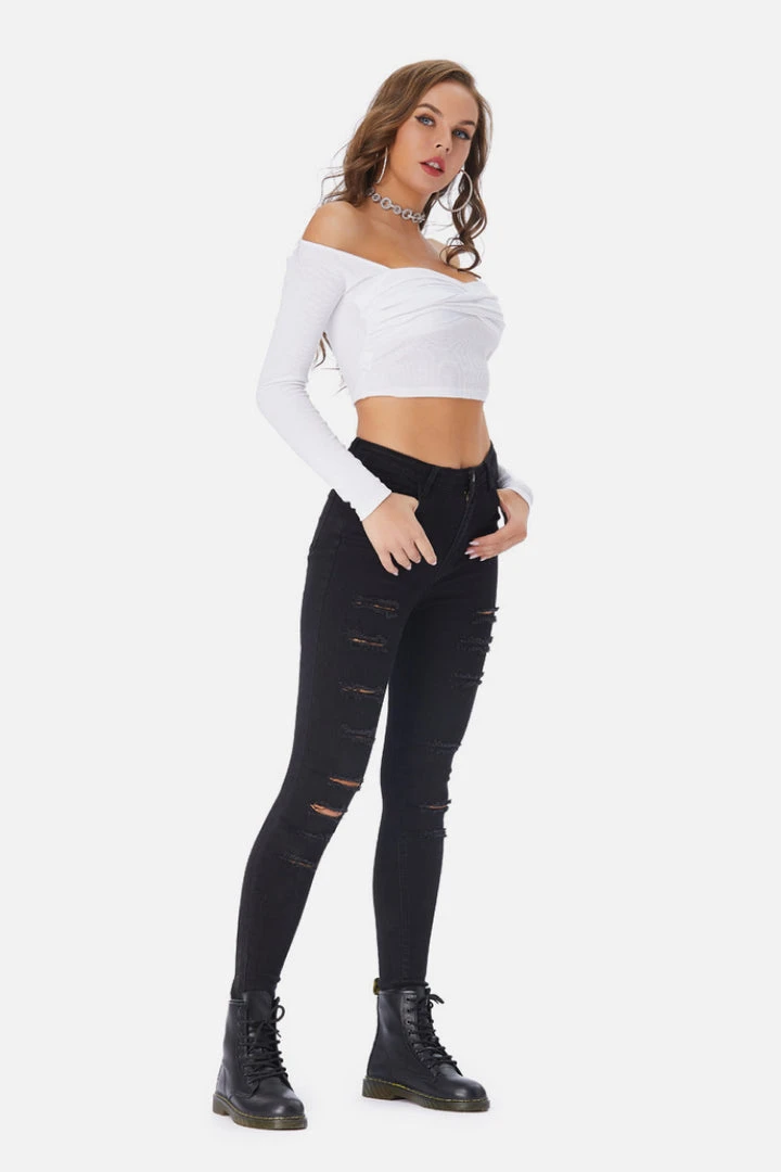 Black Tower Apparel Distressed Skinny Black Jeans 8 Black Tower Apparel Distressed Skinny Black Jeans
