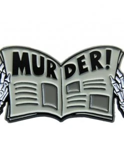 Ectogasm "Murder!" Funny Spooky Newspaper Enamel Pin