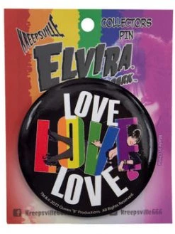 Kreepsville666 Elvira Love Large Round Button Badge KREEPSVILLE 666