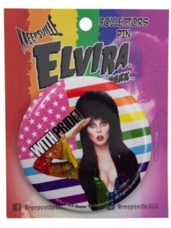 Kreepsville666 KREEPSVILLE 666 Elvira With Pride Large Round Button Badge