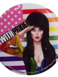 Kreepsville666 KREEPSVILLE 666 Elvira With Pride Large Round Button Badge