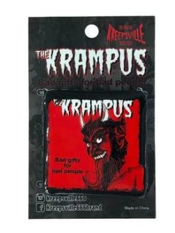 Kreepsville666 Krampus Bad 4 Bad Square Button Badge KREEPSVILLE 666
