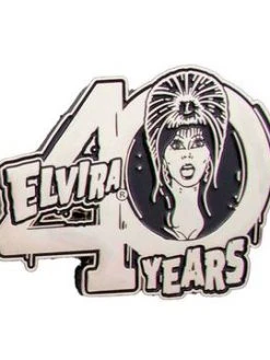 Kreepsville666 KREEPSVILLE 666 Elvira 40 Years Logo Silver Enamel Pin