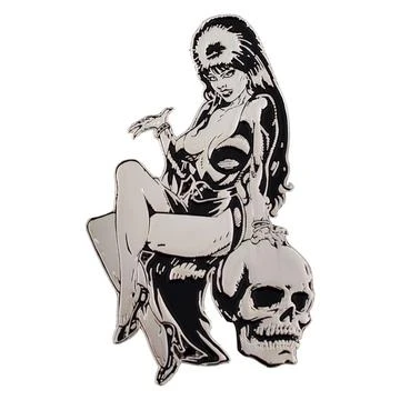 Kreepsville666 Elvira Silver Comic Skull Enamel Pin 1 Kreepsville666 Elvira Silver Comic Skull Enamel Pin