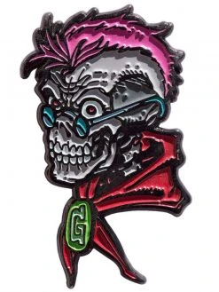 Kreepsville666 Goosebumps Curly Skull Enamel Pin KREEPSVILLE 666