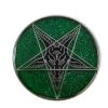 Kreepsville666 Glitter Goat Baphomet Enamel Pin Badge Green