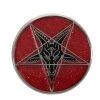 Kreepsville666 Glitter Goat Baphomet Enamel Pin Badge Red