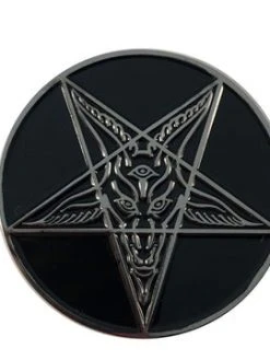 Kreepsville666 KREEPSVILLE 666 Goathead Baphomet Enamel Pin Badge Black