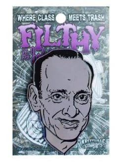 Kreepsville666 John Waters Mega Silver Face Enamel Pin KREEPSVILLE 666