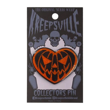 Kreepsville666 Pumpkin Heart Glitter Enamel Pin 2 Kreepsville666 Pumpkin Heart Glitter Enamel Pin