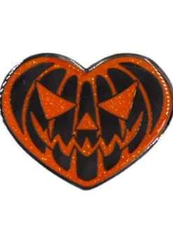 Kreepsville666 Pumpkin Heart Glitter Enamel Pin