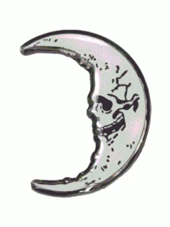 Kreepsville666 Skull Crescent Moon Glow Enamel Pin