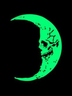 Kreepsville666 Skull Crescent Moon Glow Enamel Pin