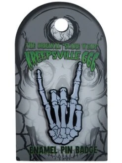 Kreepsville666 Skeleton Devil Glow Enamel Pin Badge