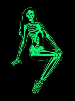 Kreepsville666 Skeleton Pin-Up Girl Sitting Enamel Pin KREEPSVILLE 666