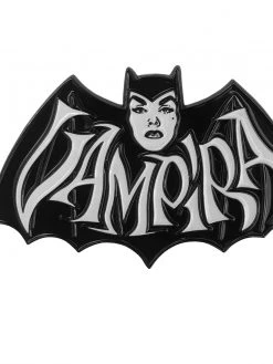 Kreepsville666 KREEPSVILLE 666 Vampira Retro Bat White Enamel Pin