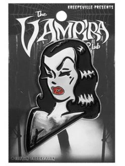 Kreepsville666 Vampira Face XL Enamel Pin KREEPSVILLE 666