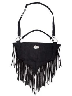 Kreepsville666 KREEPSVILLE 666 Elvira Bat Wing Fringe Shoulder Bag