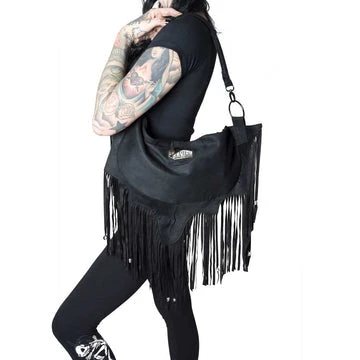 Kreepsville666 KREEPSVILLE 666 Elvira Bat Wing Fringe Shoulder Bag 4 Kreepsville666 KREEPSVILLE 666 Elvira Bat Wing Fringe Shoulder Bag