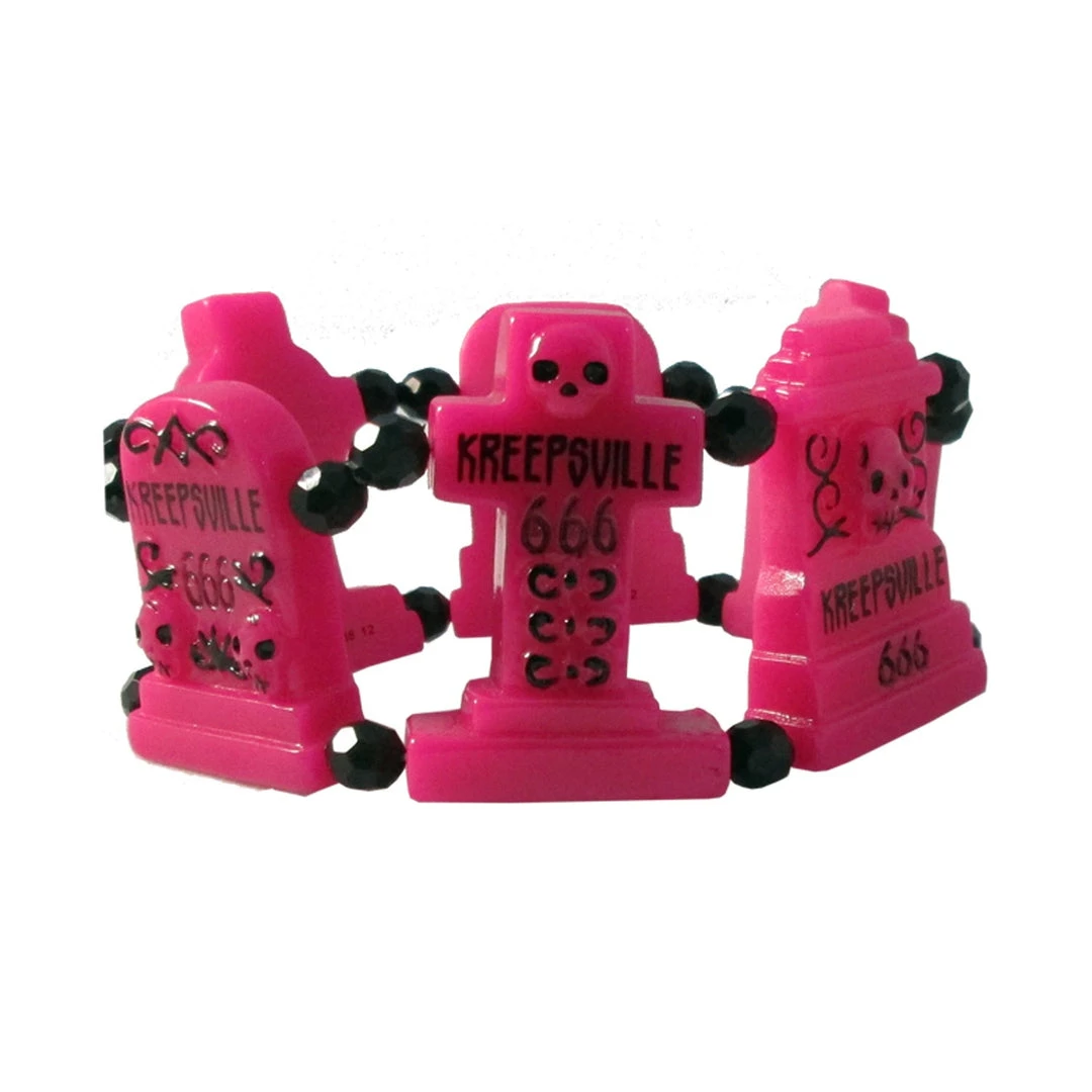 Kreepsville666 Graveyard Groupie Bracelet Pink 1 Kreepsville666 Graveyard Groupie Bracelet Pink