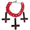Kreepsville666 Inverted Cross Skull Bracelet Red 3 Kreepsville666 Inverted Cross Skull Bracelet Red