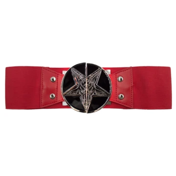 Kreepsville666 Elastic Waist Belt Goat Head Red KREEPSVILLE 666 1 Kreepsville666 Elastic Waist Belt Goat Head Red KREEPSVILLE 666