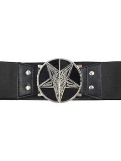 Kreepsville666 Elastic Waist Belt Goat Head Black KREEPSVILLE 666