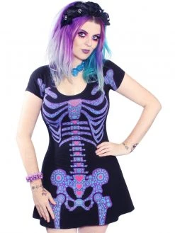 Kreepsville666 Kreepsville 666 Day Of The Dead Skeleton Flare Dress