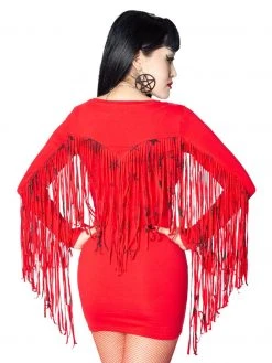 Kreepsville666 Fringe Satanic Stars Red Mini Dress KREEPSVILLE 666 4 Kreepsville666 Fringe Satanic Stars Red Mini Dress KREEPSVILLE 666
