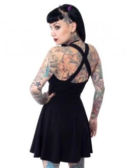 Kreepsville666 Black Cat Kattitude Pinafore Dress