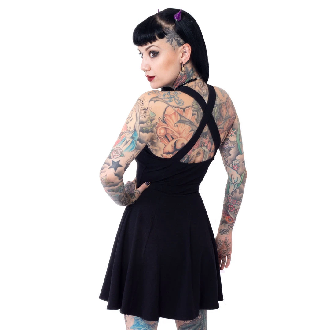 Kreepsville666 Black Cat Kattitude Pinafore Dress 2 Kreepsville666 Black Cat Kattitude Pinafore Dress
