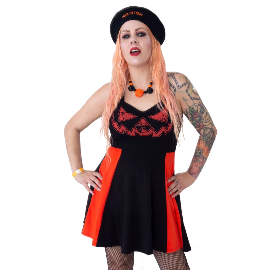 Kreepsville666 Jack O Latern Pumpkin Pinafore Dress KREEPSVILLE 666 3 Kreepsville666 Jack O Latern Pumpkin Pinafore Dress KREEPSVILLE 666
