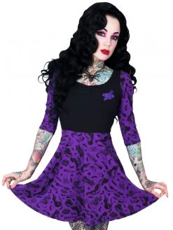 Kreepsville666 KREEPSVILLE 666 Elvira Comic Icons Purple Skater Dress