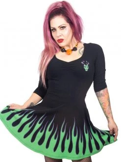 Kreepsville666 KREEPSVILLE 666 Villain Flame Skater Dress