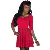 Kreepsville666 Spiderweb Red Skater Dress