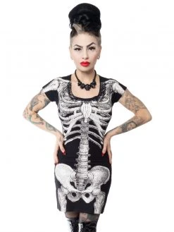 Kreepsville666 White Skeleton Tunic Dress