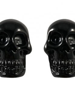 Kreepsville666 Skull Stud Black Earring