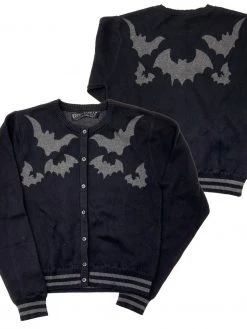 Kreepsville666 Bat Flock Grey Cardigan KREEPSVILLE 666