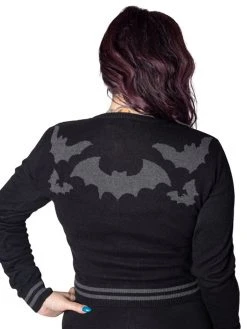 Kreepsville666 Bat Flock Grey Cardigan KREEPSVILLE 666